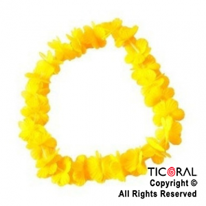 COLLAR HAWAIANO COLOR AMARILLO x 12